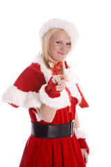 SAnta helper pointing and smiling