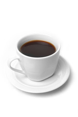 Perfect white coffee cup   on white