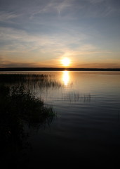 sunset on the lake.