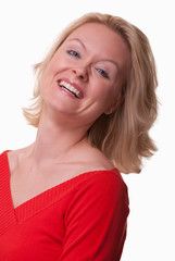 Attractive young caucasian blonde woman