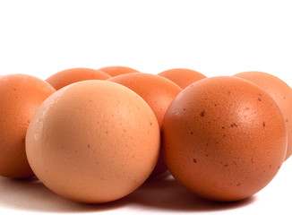 many chiken brown eggs