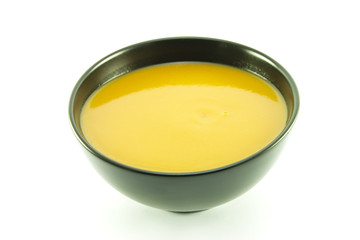 Tomato Soup in a Black Bowl
