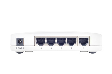 Ethernet switch on white background