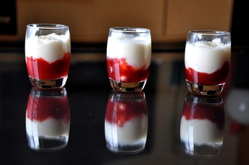 3 verrines riz au lait fruits rouges