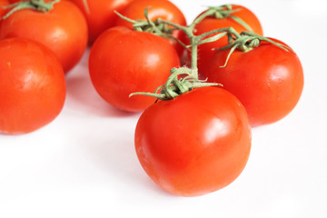 full-ripe tomatoes isolated on white background