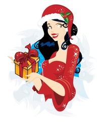 xmas background with mrs santa