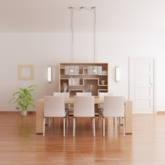3d render a modern dining room
