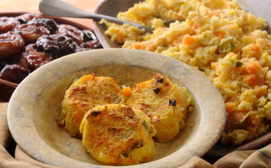 Pumpkin and potato mash veggie burgers