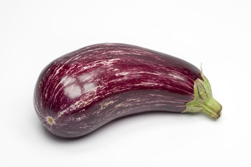 Aubergine, eggplant on white background