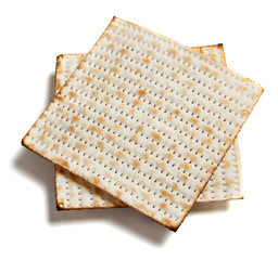 matza bread on white