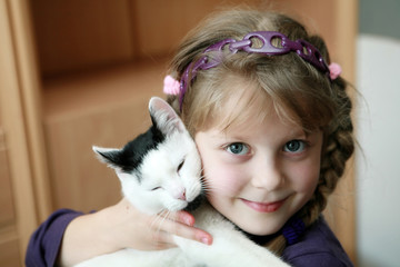 Girl with a cat