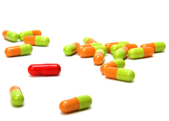 capsules isolated on white background
