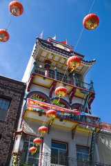 Colorful building in Chinatown, San Francisco, California