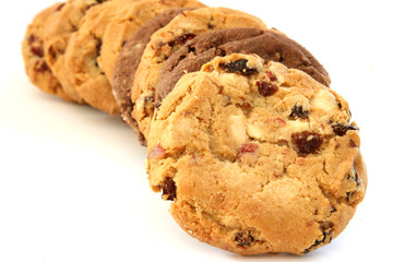 Stack of hazelnut and chocolate cookies