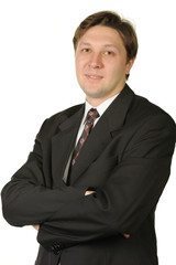 The young businessman isolated on a white background