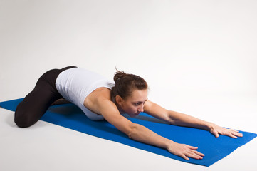 set of yogi girl doing exercise