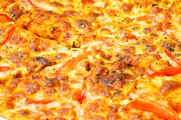 Close up of pizza background