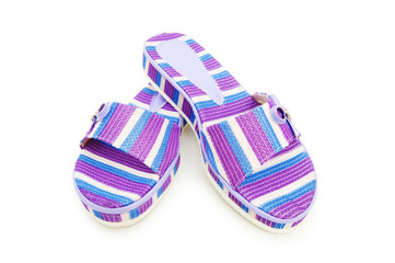 Elegant slippers isolated on the white background