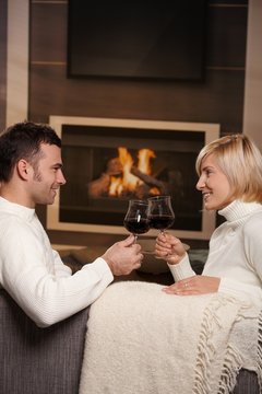 Romantic couple at home