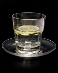 water and lemon slice