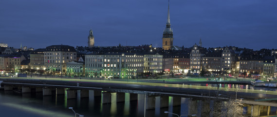 City skyline in twilight