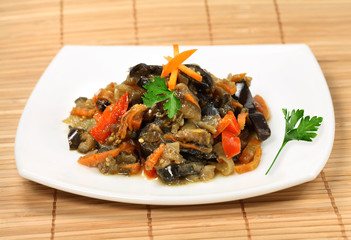 Appetizing dietetic salad of  aubergine