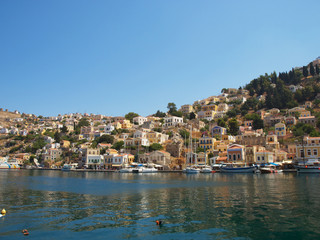 Fototapeta premium Symi town embankment, Greece