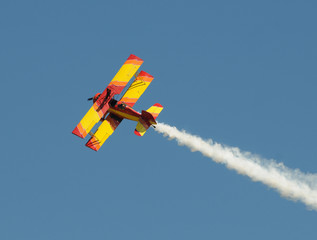 Old biplane painted bright