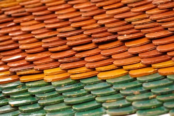 Thailand temple roof tiles