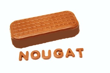 Nugatblock mit  Schokoschrift
