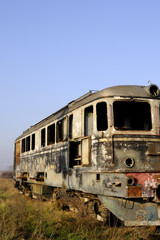 Fototapeta na wymiar zardzewiałe lokomotywy