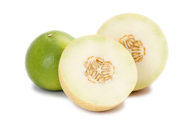 cantaloupe melon and green grapefruit