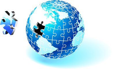 Puzzle world map