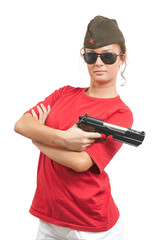 girl with a pistol