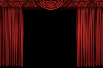 Large red curtain stage