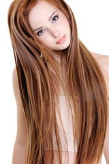 woman with beauty straight hairs