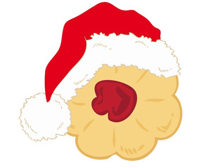 Shortbread with Santa Claus hat