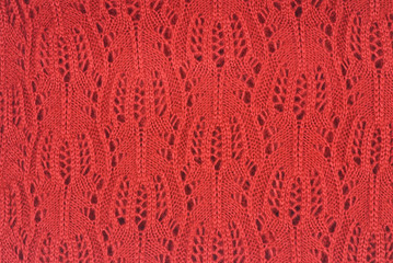 Red Wool Scarf Closeup