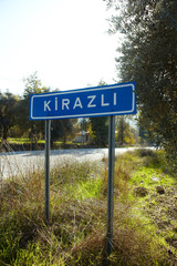 Fototapeta premium Road sign Kirazli