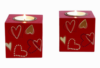 Two romantic candle squares