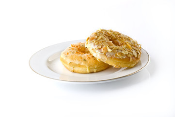 Two Doughnuts on Plate