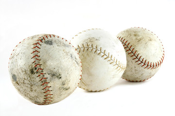 3 softballs angle view