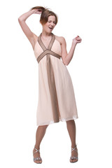 Beautiful dancing girl weared light dress