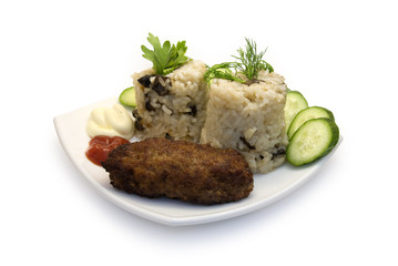 Risotto and cutlet