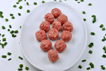 organic minced meat balls on a plate