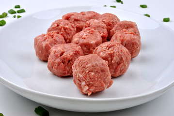 organic minced meat balls on a plate
