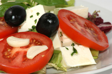 some organic feta cheese with fresh tomato