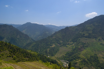 Fototapeta premium Zhuang Terraces scenic area view