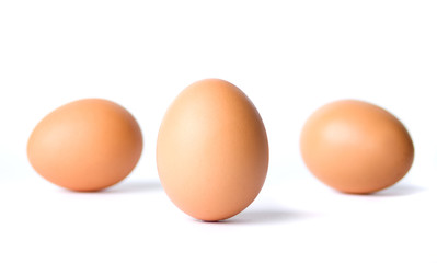 Three chicken eggs