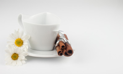 unusuall white cup with decoration